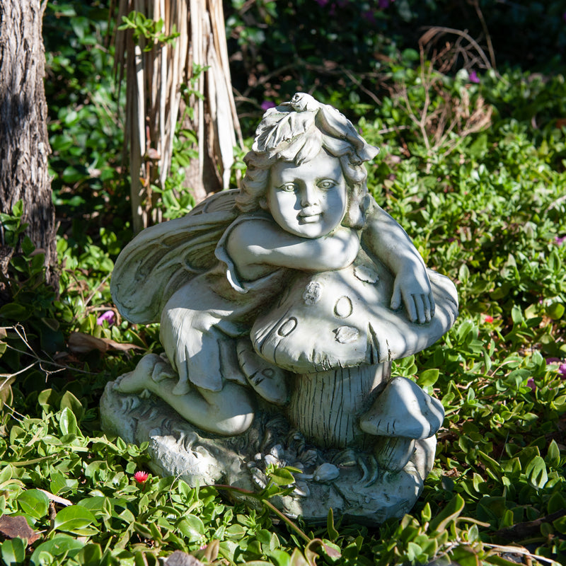 Resting Mushroom Fairy Statue