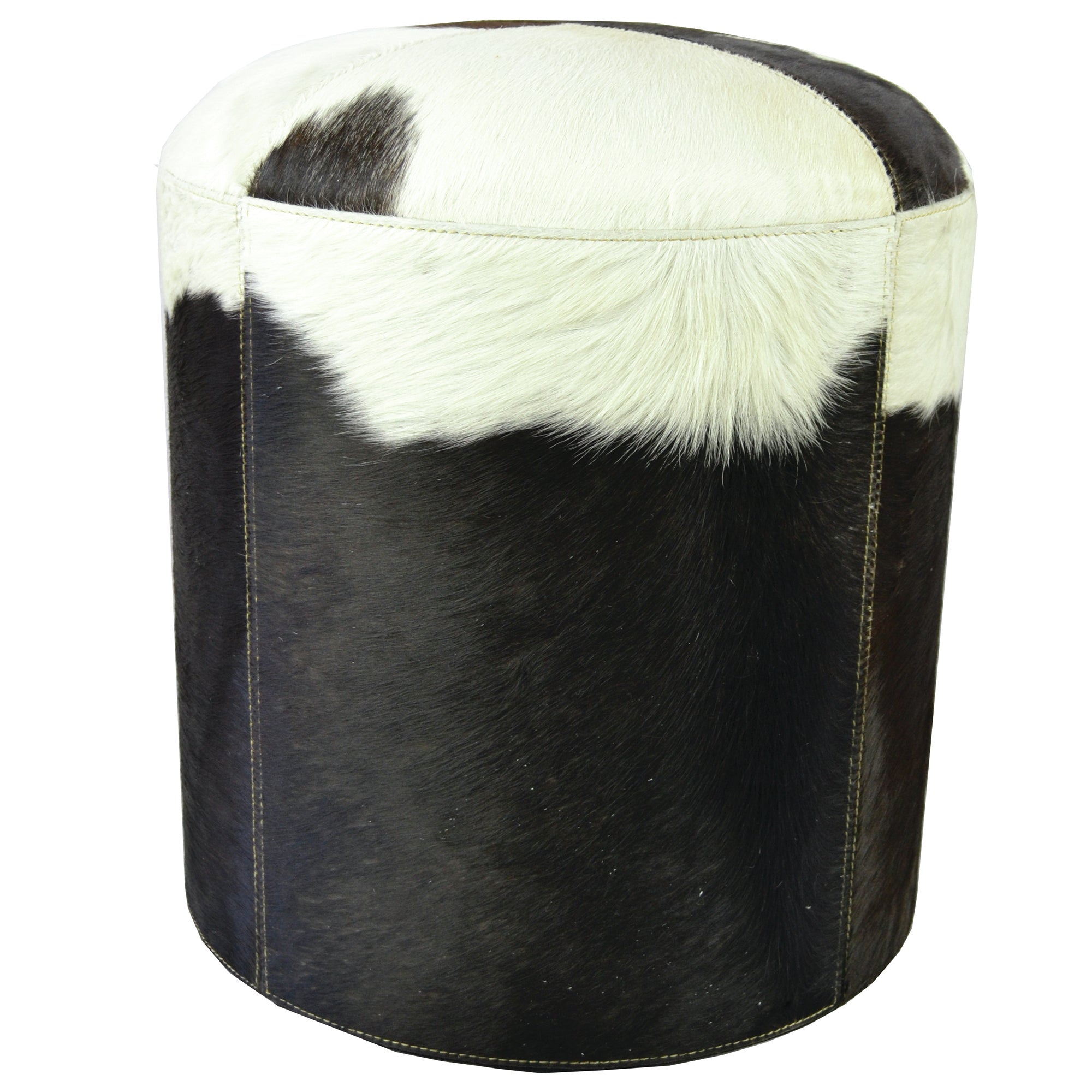 Cylindrical Fur Ottoman