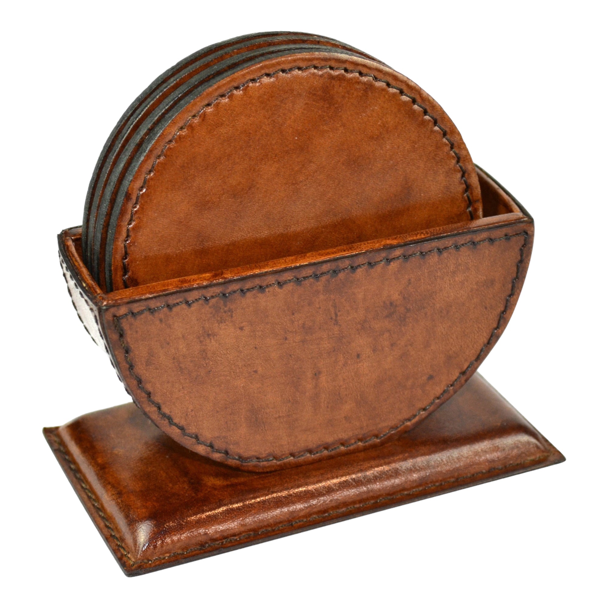 Round Leather Coasters Set of 6 (Available in 3 Colors)