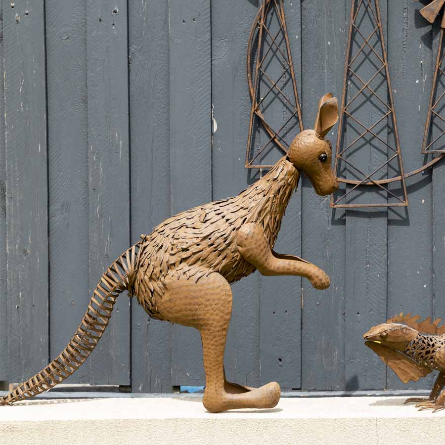 Rust Kangaroo Outdoor Statue Large 84cms