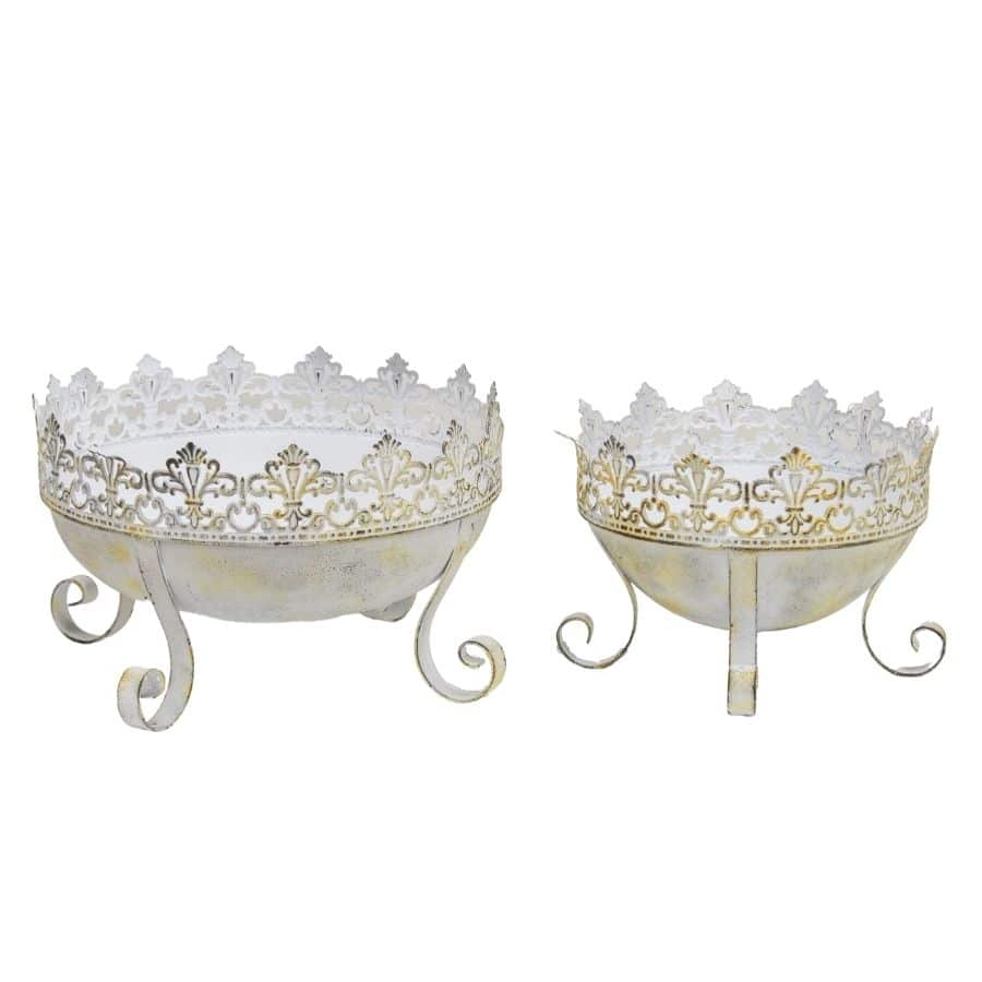 Set of 2 Nested French Provincial Cloche / Planters