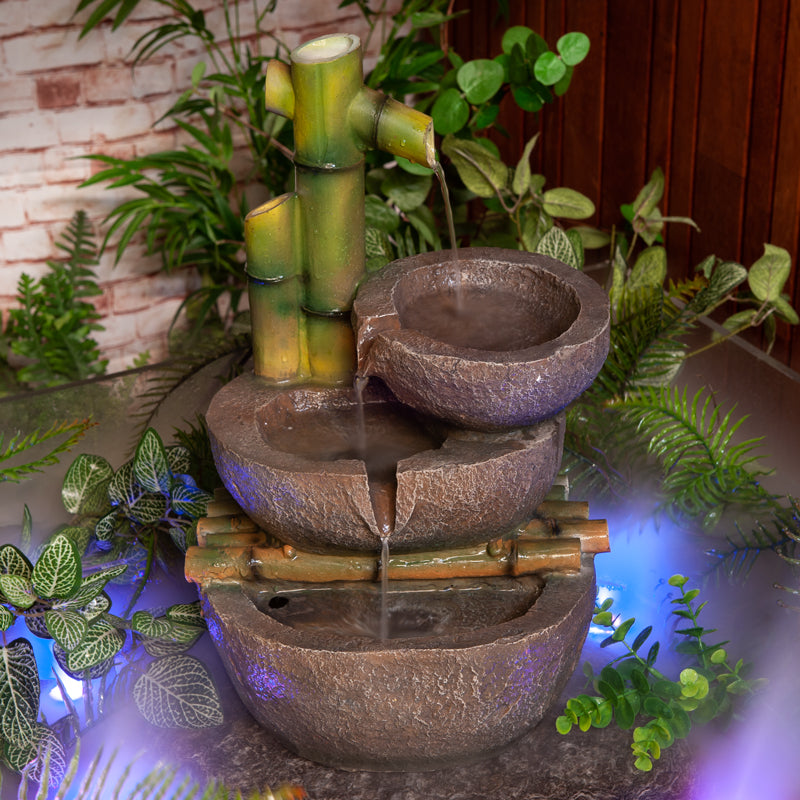 Solar Bamboo Outdoor Water Fountain