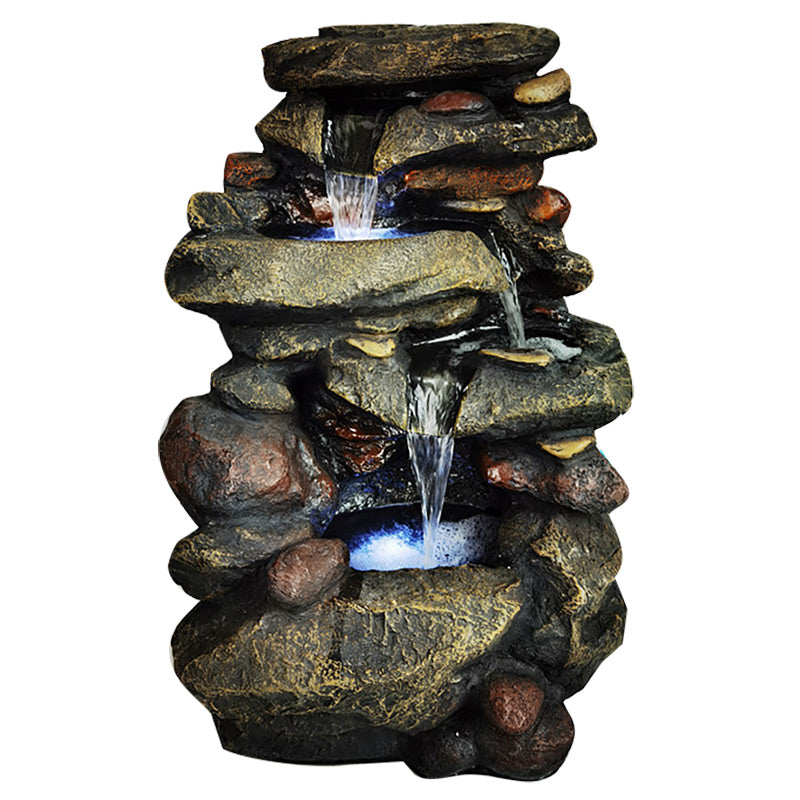 Stacked Riverstones Garden Water Fountain