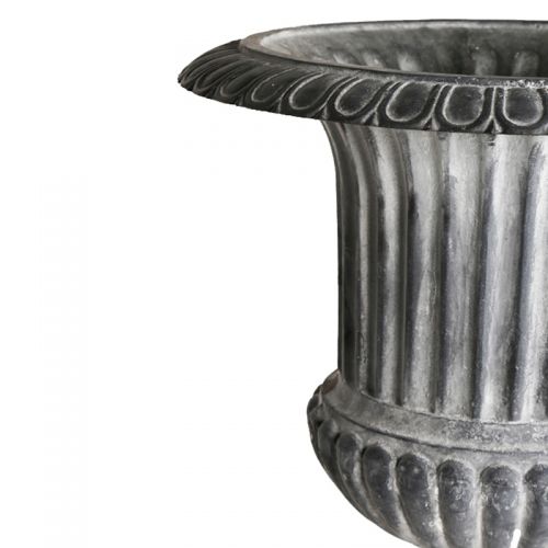 Stately Iron Cylindrical Urn on Pedestal 105cms (Available in 2 colors)