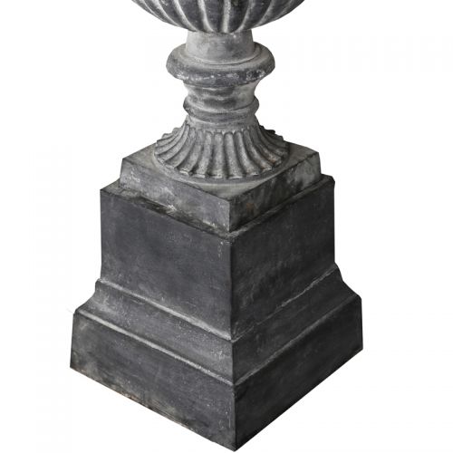 Stately Iron Cylindrical Urn on Pedestal 105cms (Available in 2 colors)