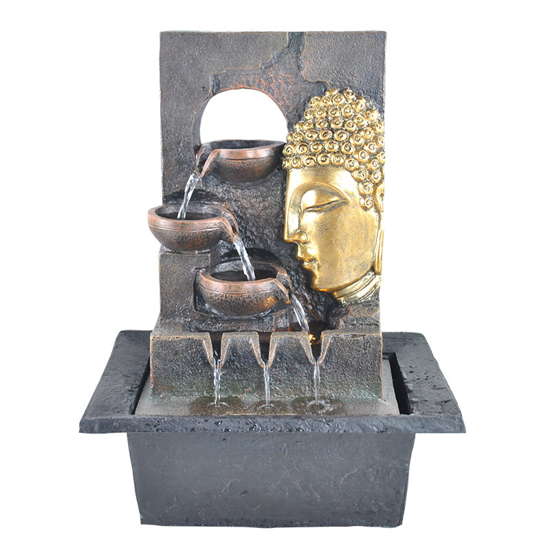 Terracotta Buddha Layered Water Fountain