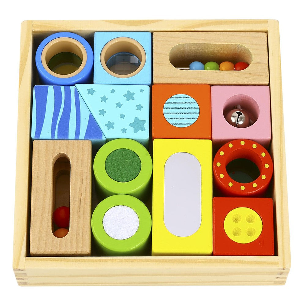 Toddlers Multi-Sensory Wooden Toy Blocks