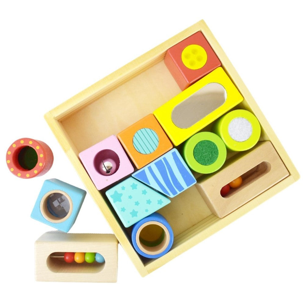 Toddlers Multi-Sensory Wooden Toy Blocks