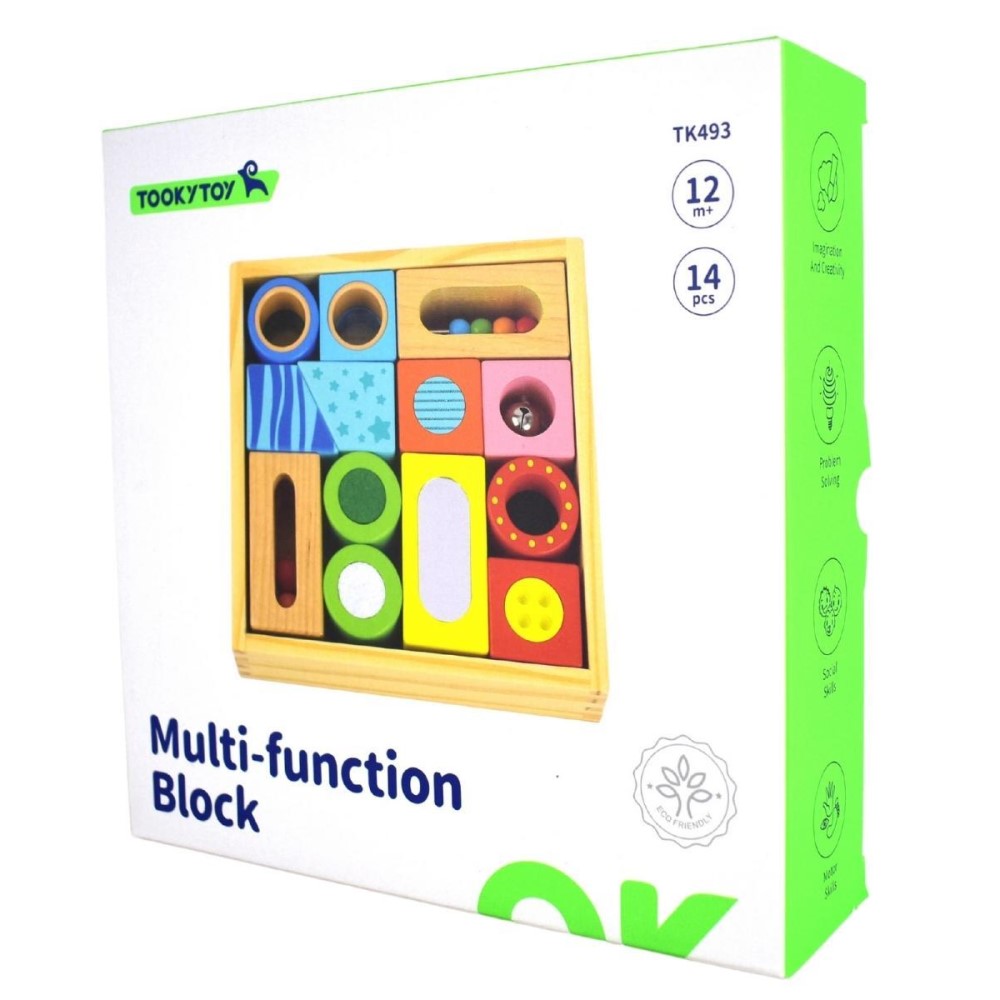 Toddlers Multi-Sensory Wooden Toy Blocks