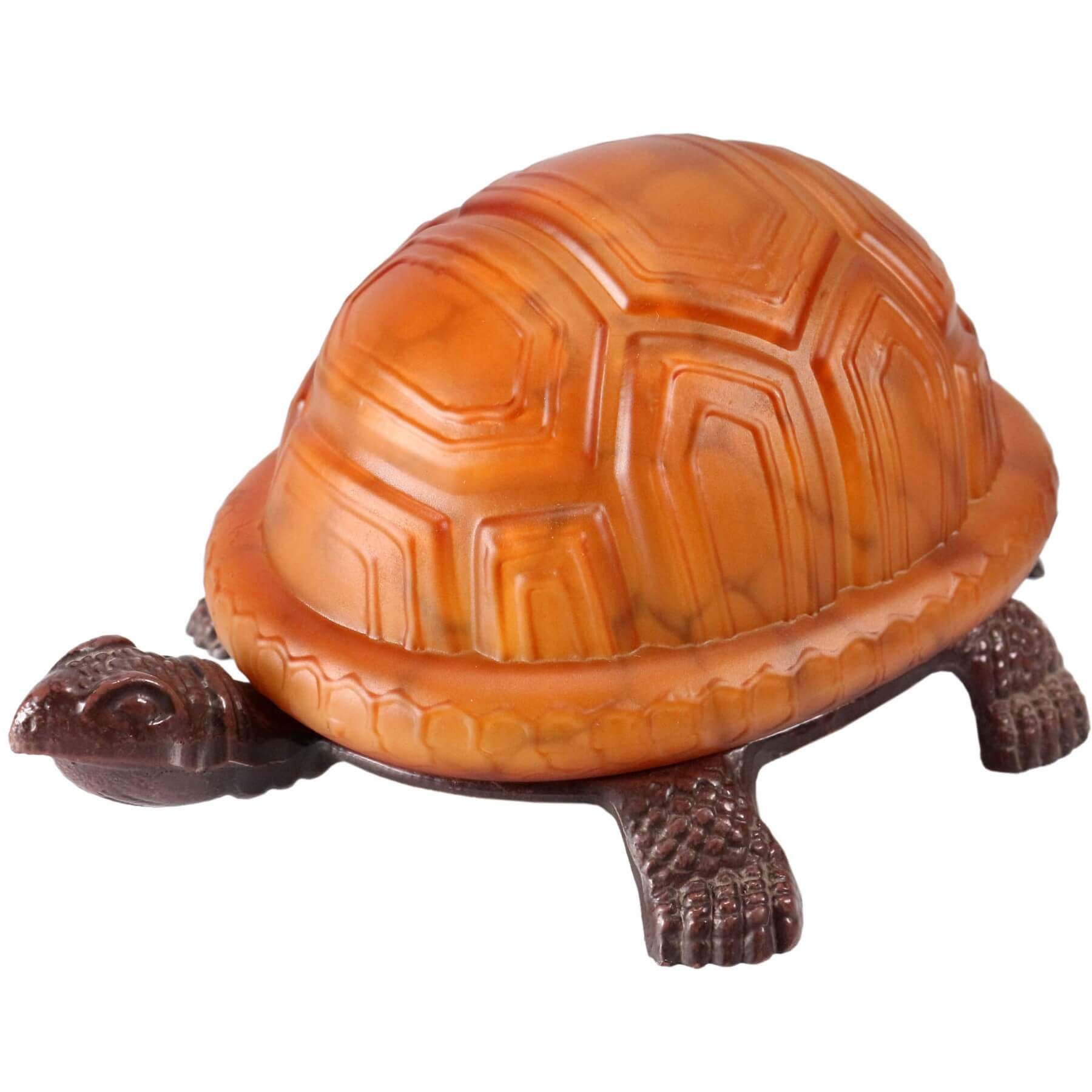 Turtle Amber Tiffany Shade Table Lamp