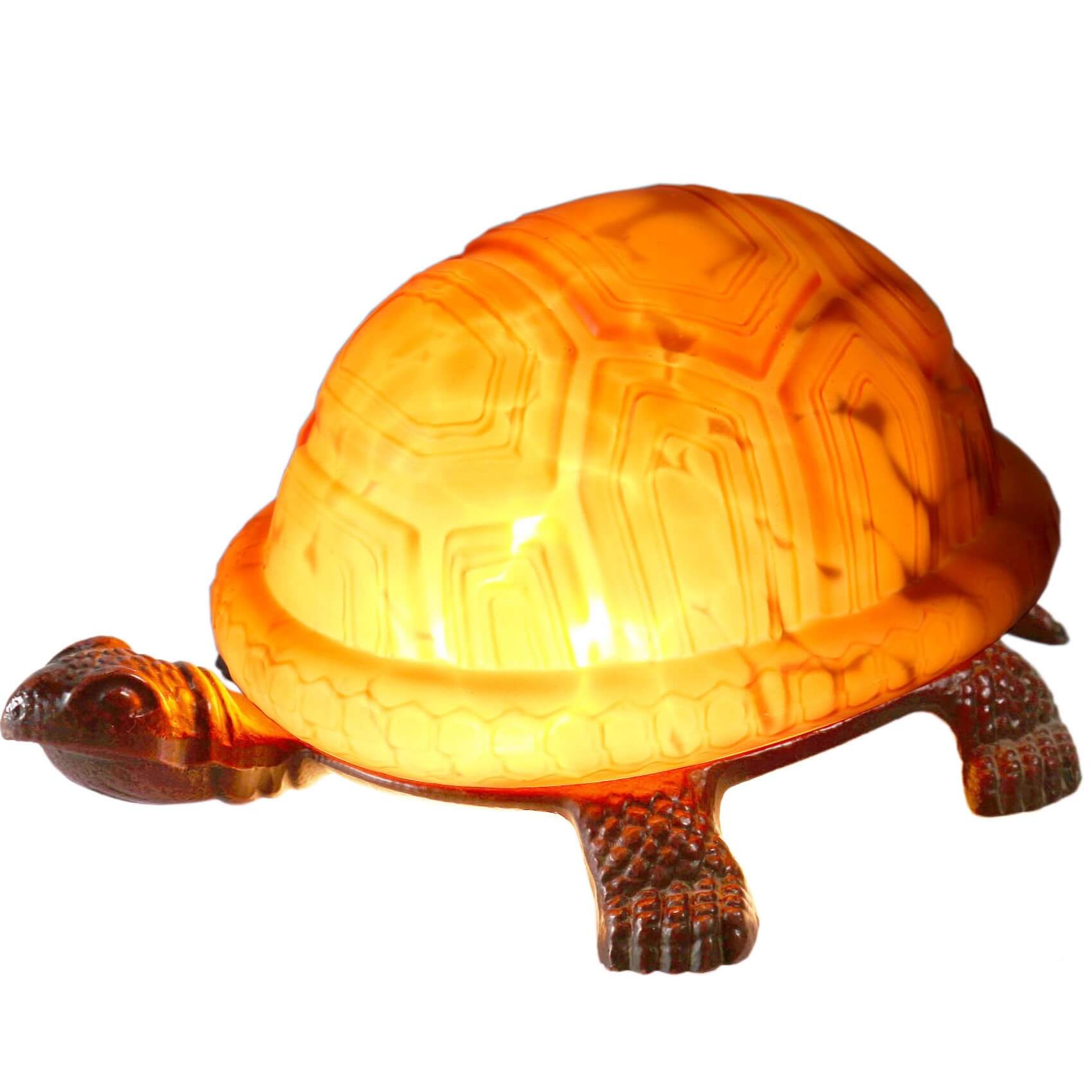 Turtle Amber Tiffany Shade Table Lamp