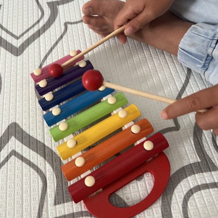 Colourful Musical Xylophone with Wooden Mallets