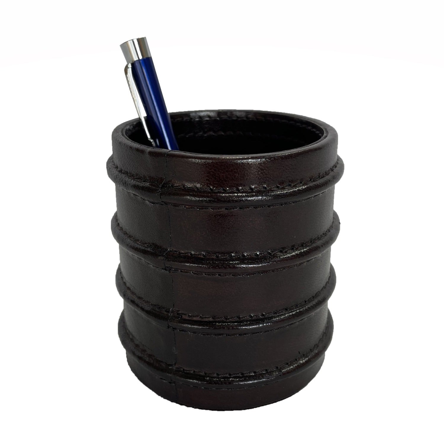 Cylindrical Leather Pen Holder