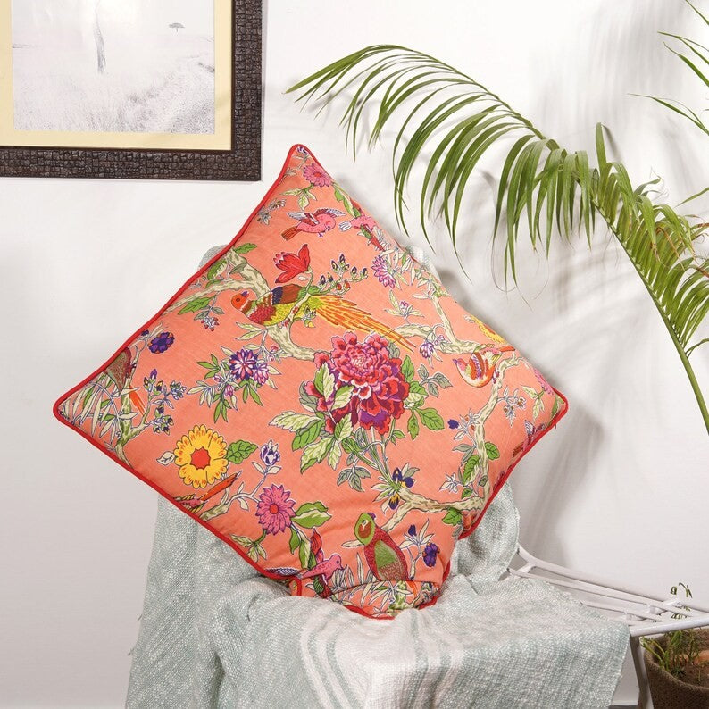 Floral Waltz Cotton Cushion Cover 50 x 50cms