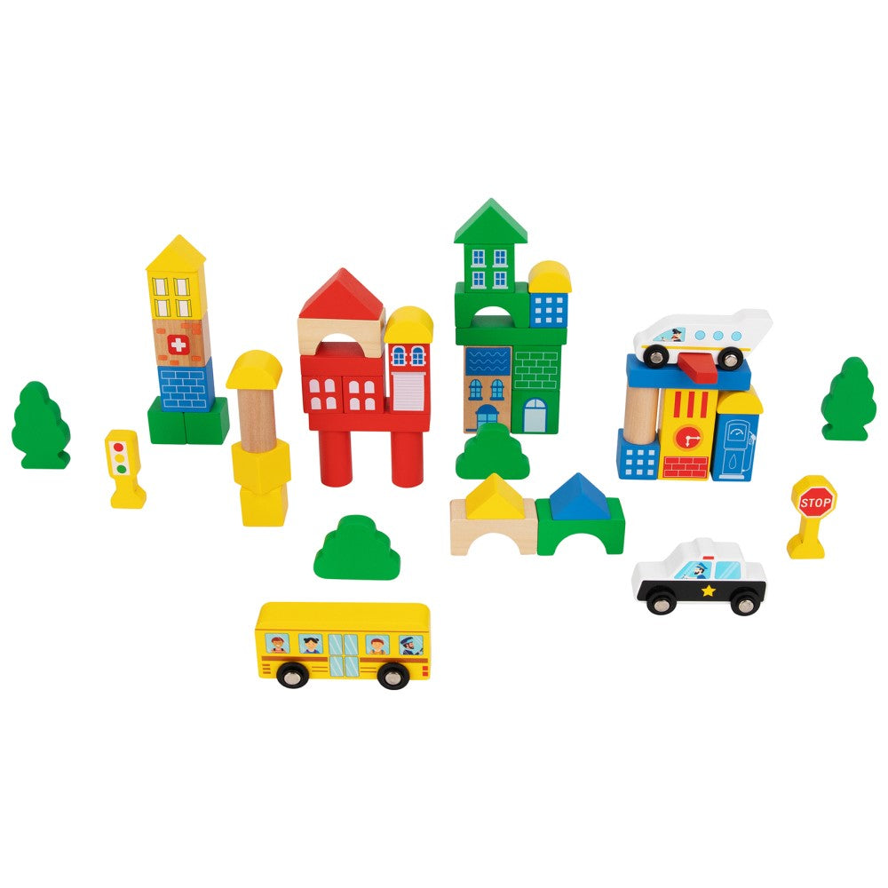 50 Pcs Wooden City Blocks Set