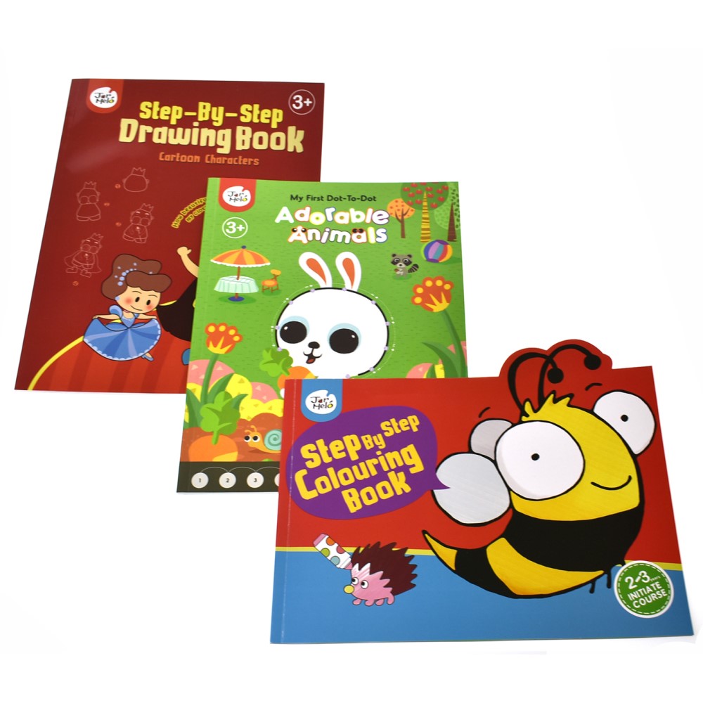 Set of 3 Dot To Dot Animals Colouring & Drawing Books