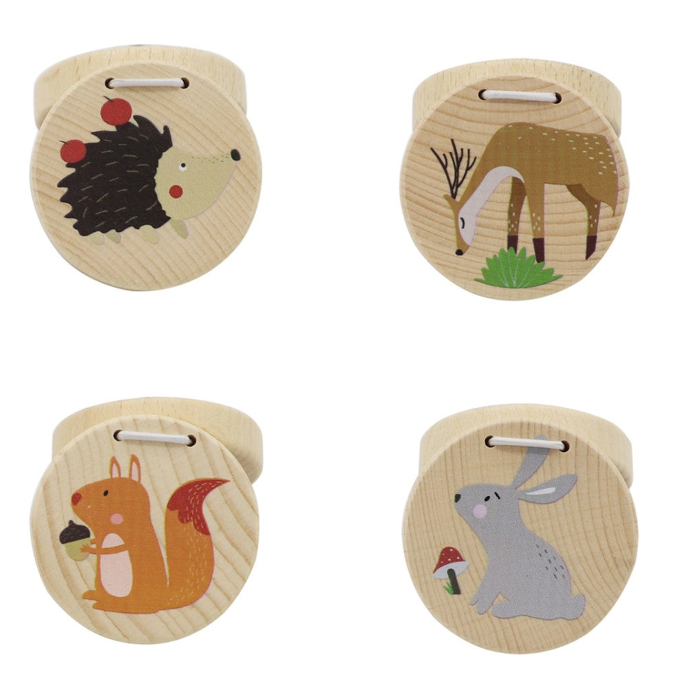 Set of 4 Wooden Castanet Musical Instrument