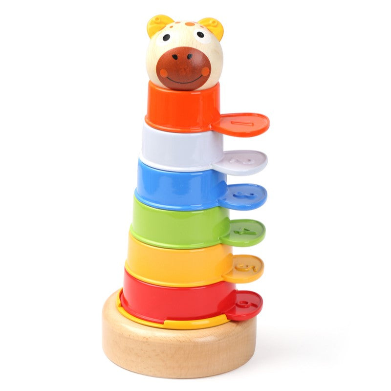 Toddlers Multicolor Stacking Tower Game - Cow