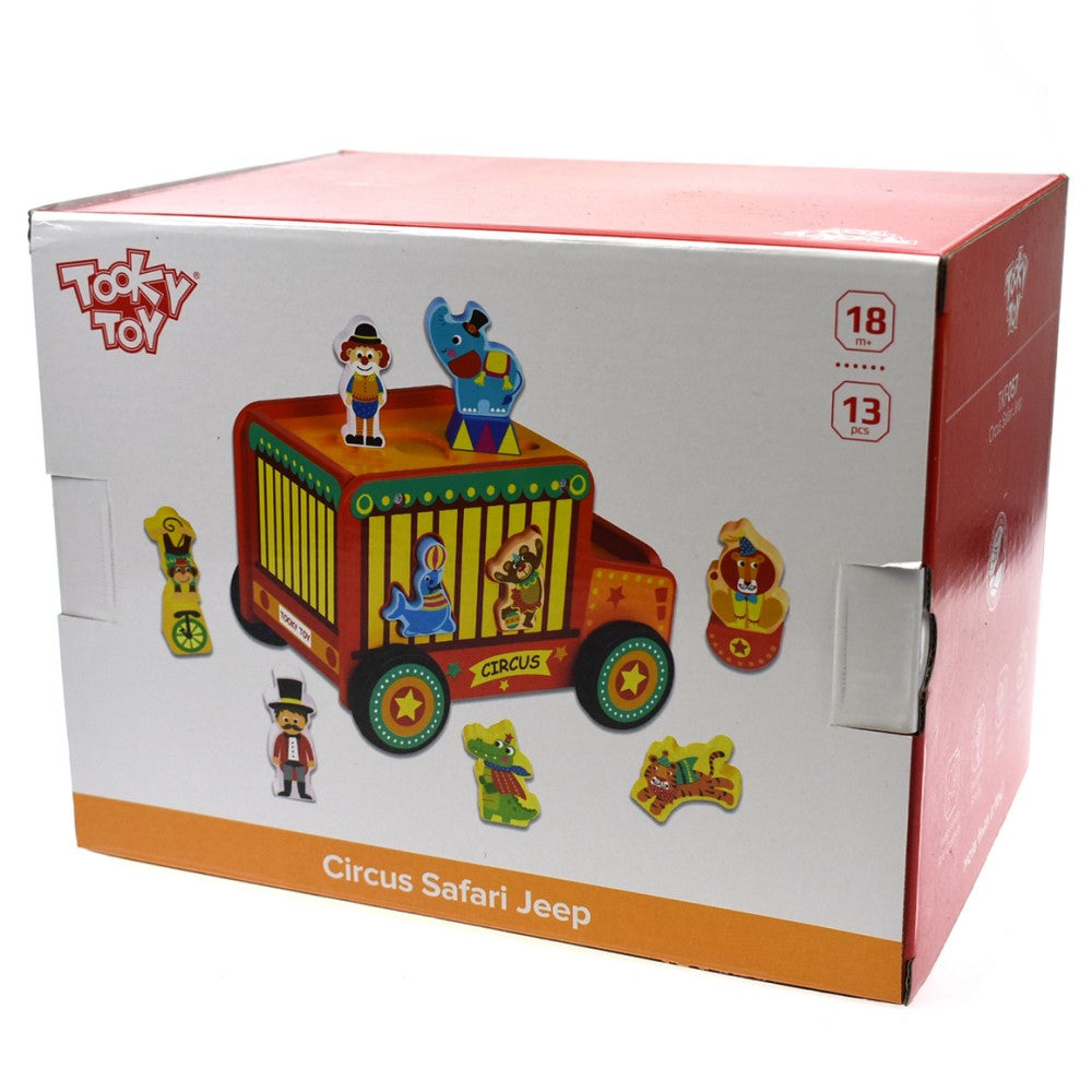 Toddlers Wooden Shape Sorter Circus Truck