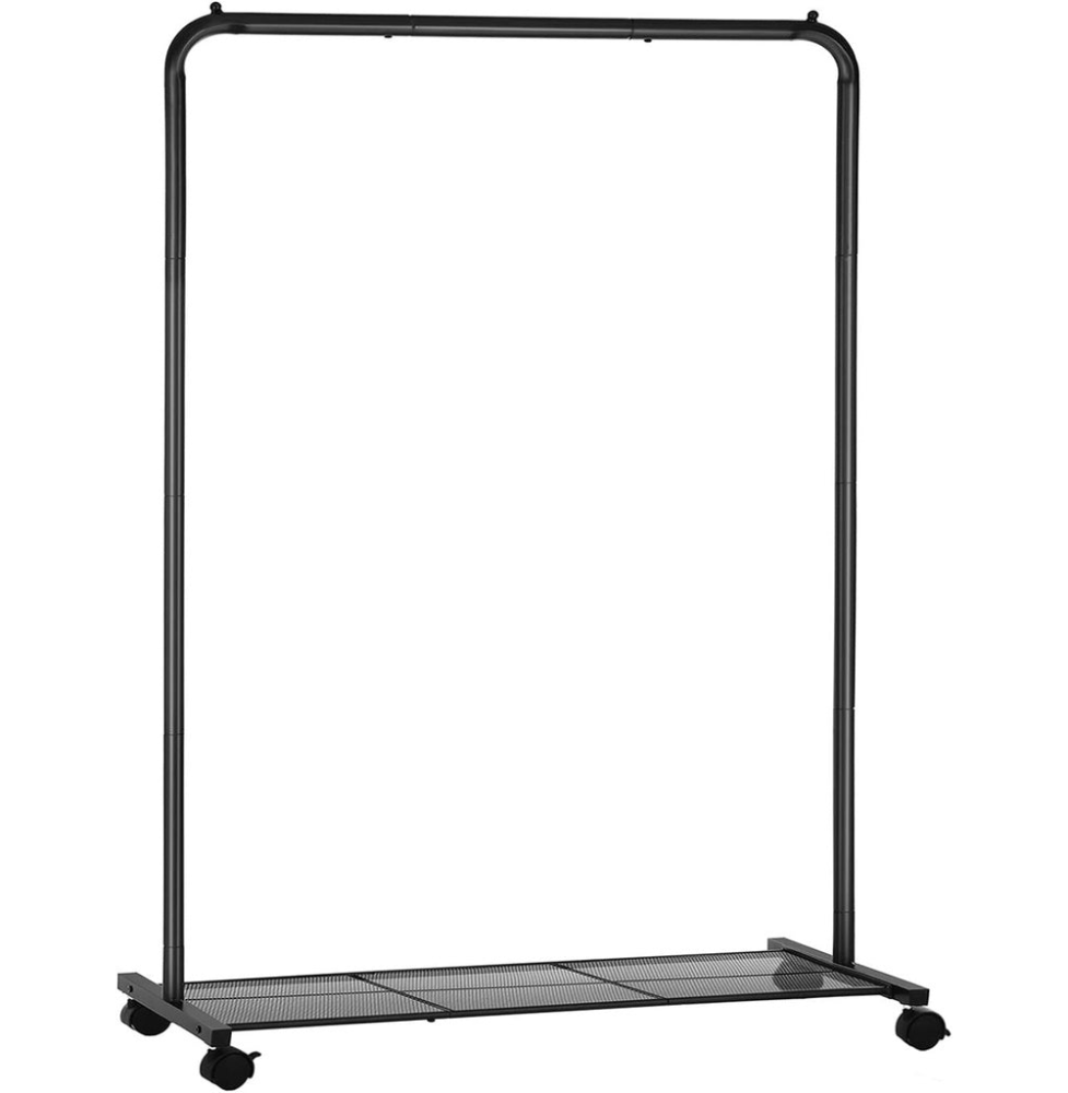 Clothes Rack with Wheels Sturdy Steel Frame - Black