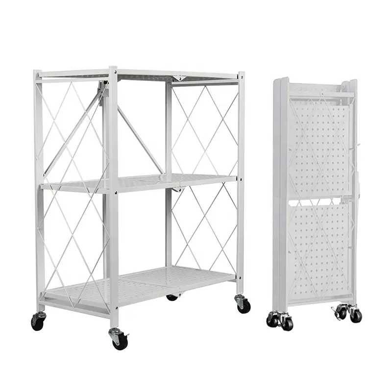 Foldable 3 Tier Storage Shelf (White)