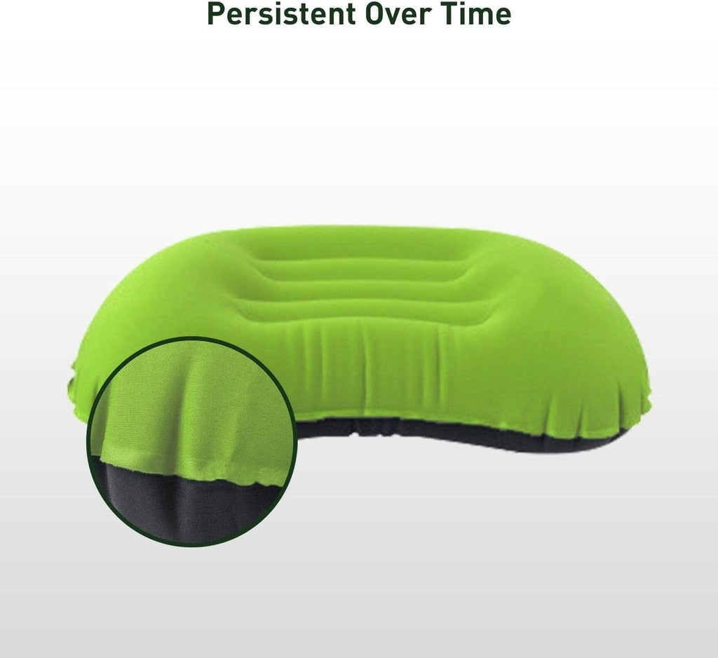 Inflatable Camping Travel Pillow - Green