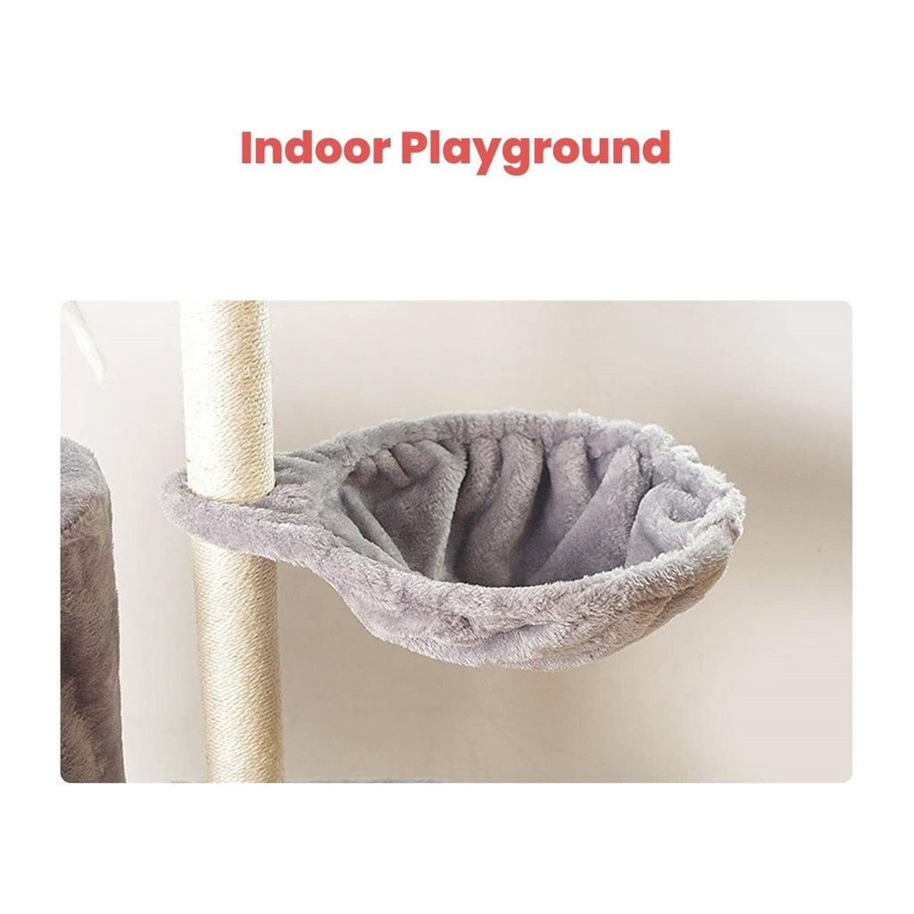 5 Layer Plush Cat Condo Cat Tree Light Grey - 138cms