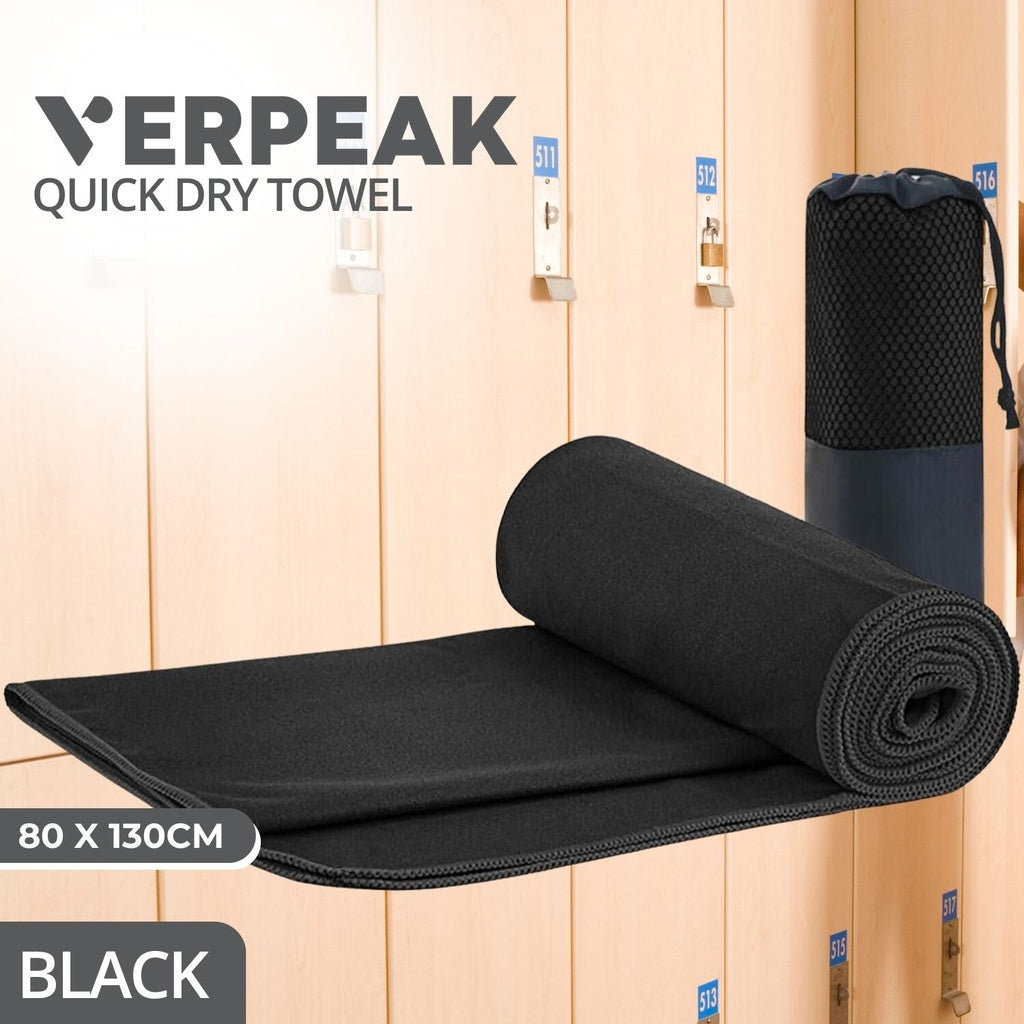 Quick Dry Gym Sport Towel 80 x 130CM (Black)