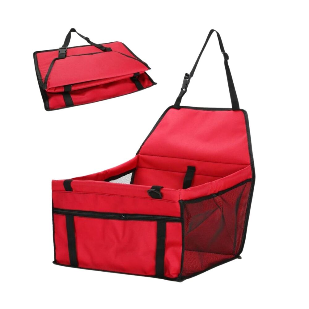 Car Booster Seat Pet Carrier Safety Protector Basket - Red