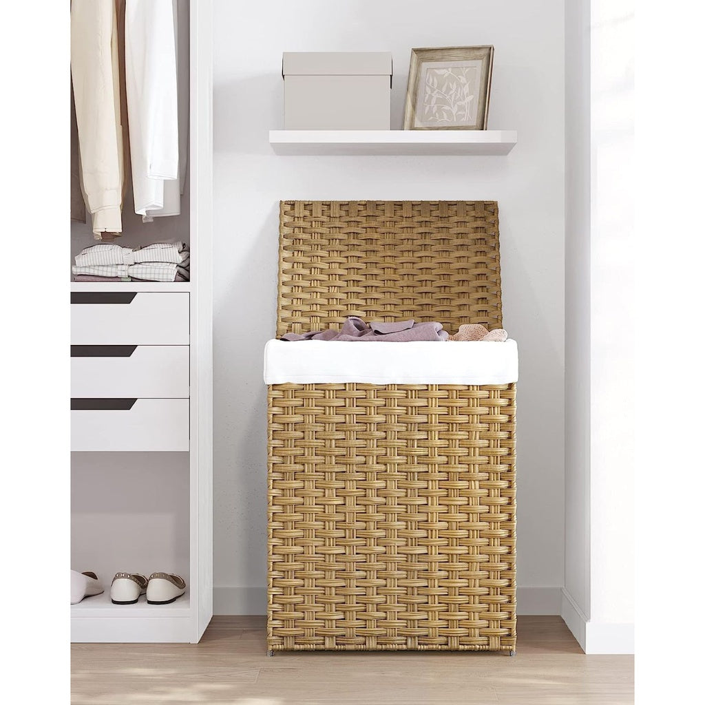 Synthetic Rattan Laundry Basket 90L - Natural