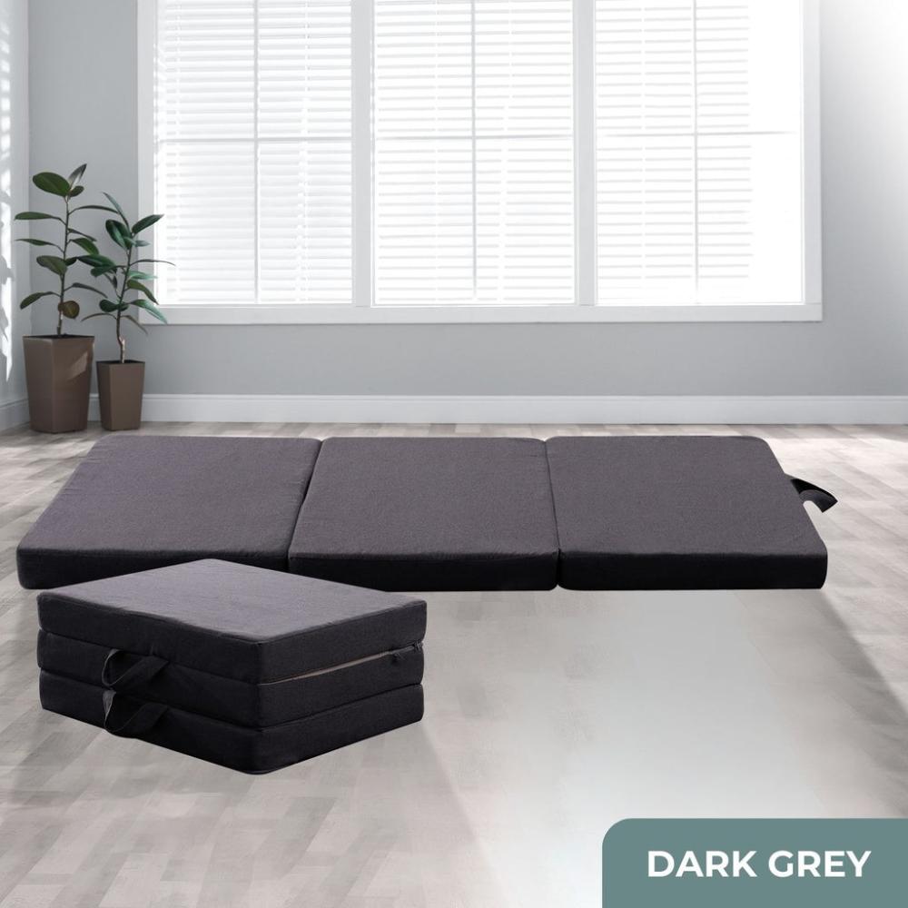 3-Fold Folding Single Mattress - Dark Grey