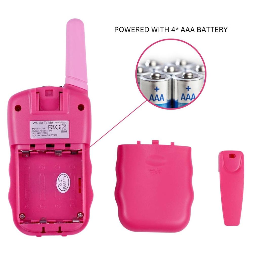 2 Pack Walkie Talkies LCD Screen with 40 Channels (Pink)