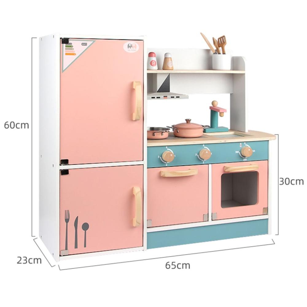 Wooden Kitchen Playset for Kids (Refrigerator Kitchen Set)