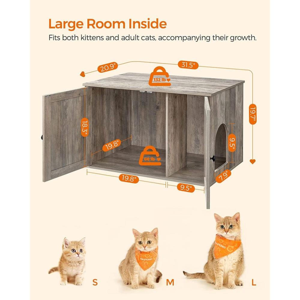 Enclosure Greige Cat Litter Box