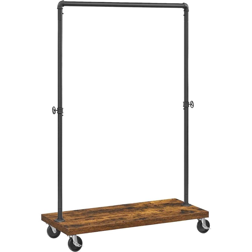 Industrial Pipe Design Clothes Rack - Rustic Brown and Black