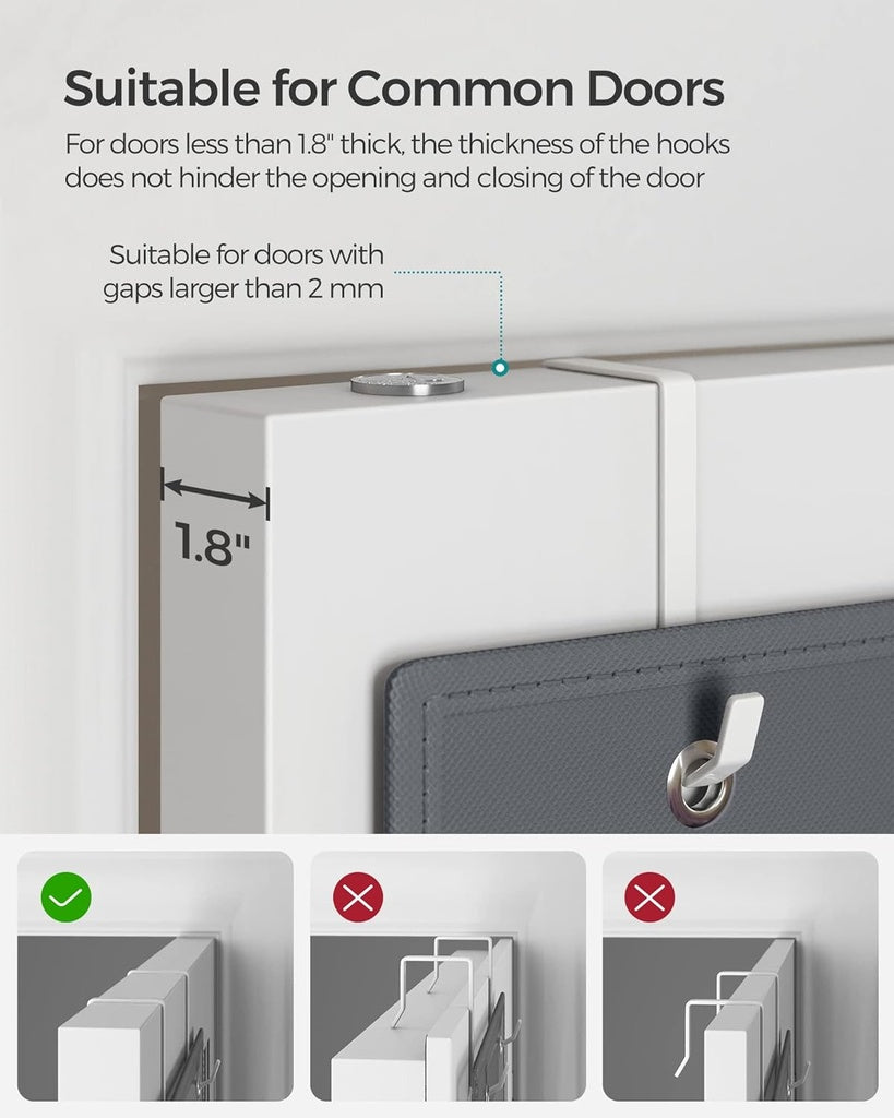 Hanging Closet Organizers and Storage with 4 Compartments - Grey