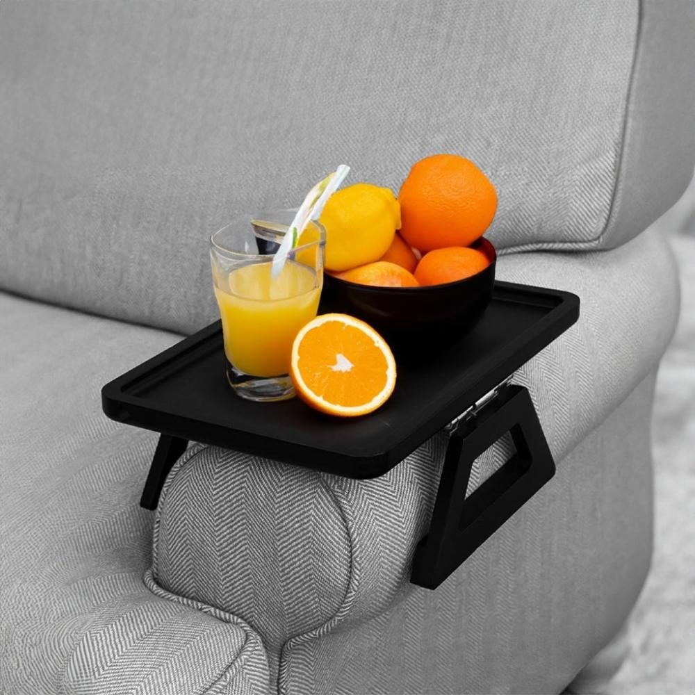 Portable Sofa Arm Tray for Wide Couches - Black