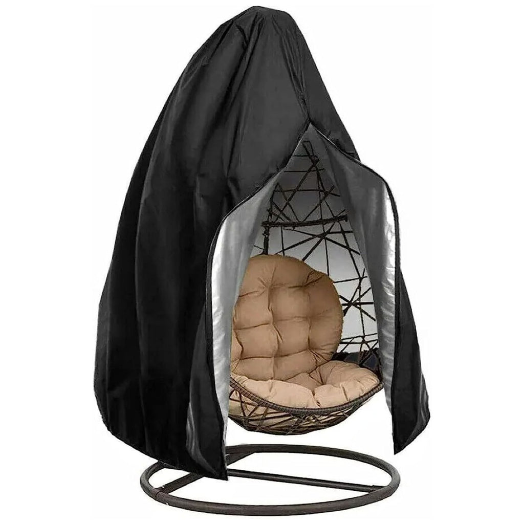 Patio Hanging Chair Cover with Zipper - Black