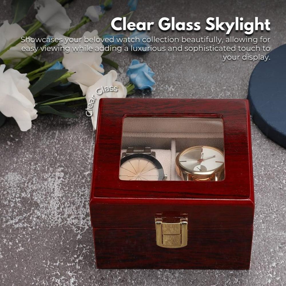 Premium Quality Watch Display Box (2 Slot / Red Wood)