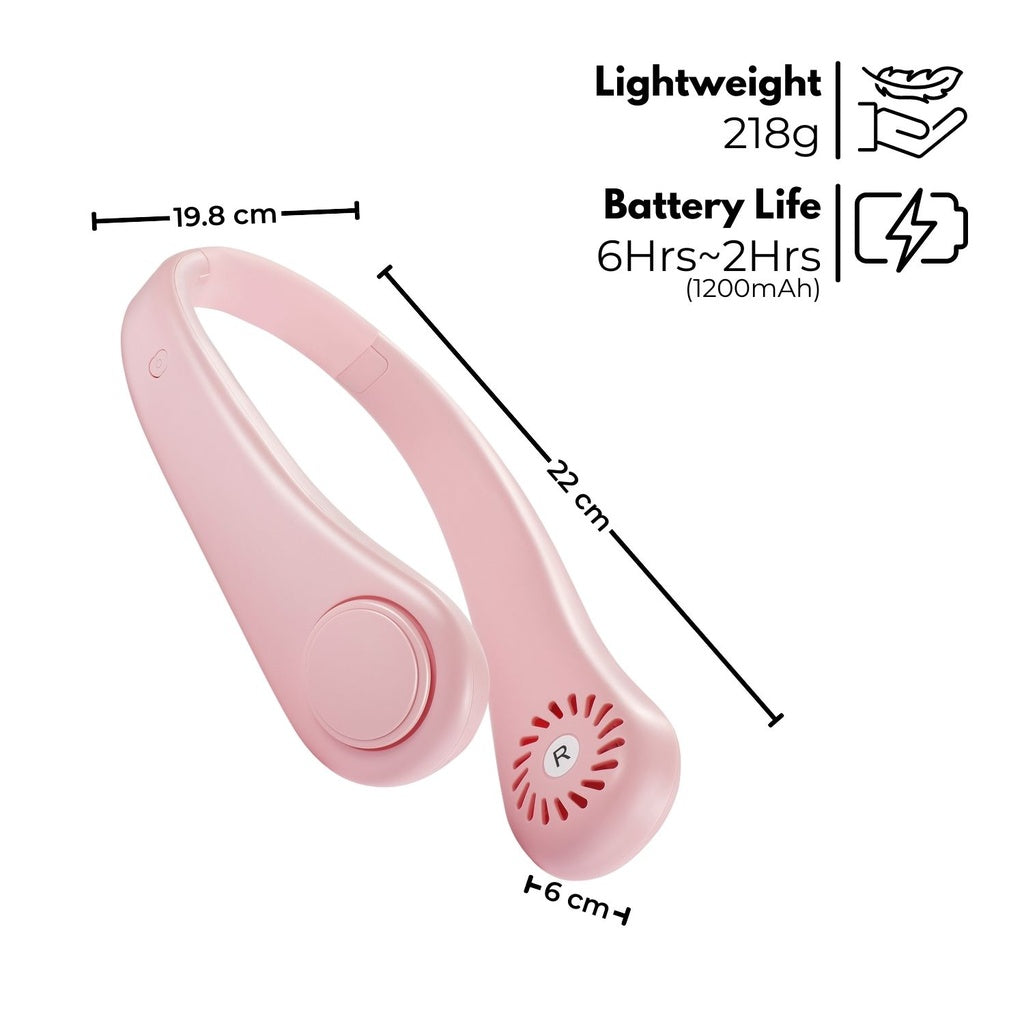 Rechargeable Neck Fan (Pink)