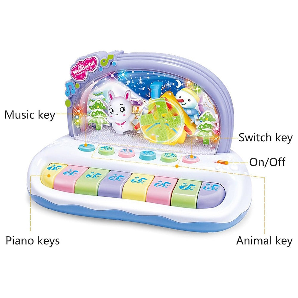 Musical Snowflake Electronic Piano Keyboard (White)