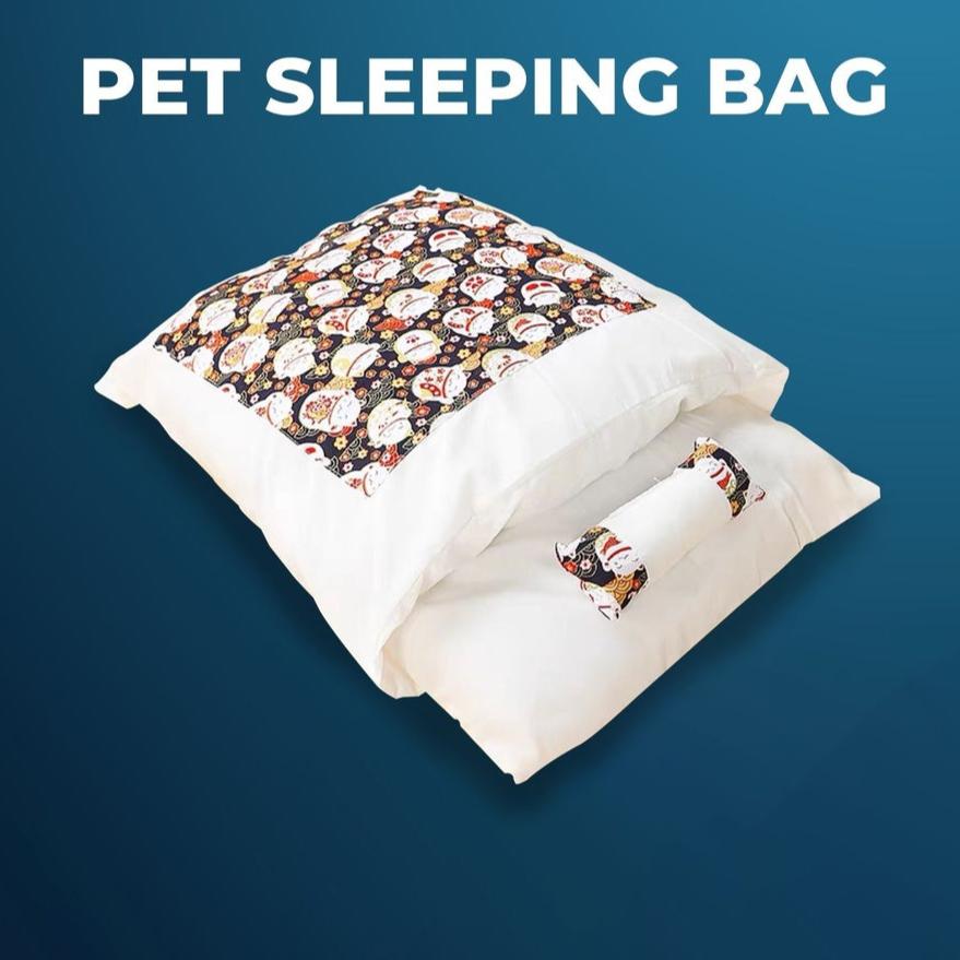 Pet Sleeping Bag Fortune Cat Design - Large