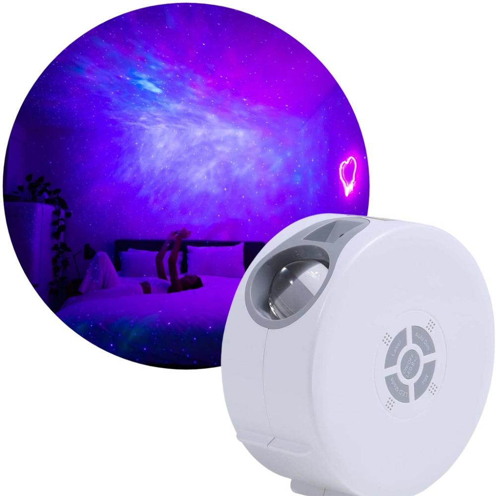 Laser Galaxy Projector Round Light - White