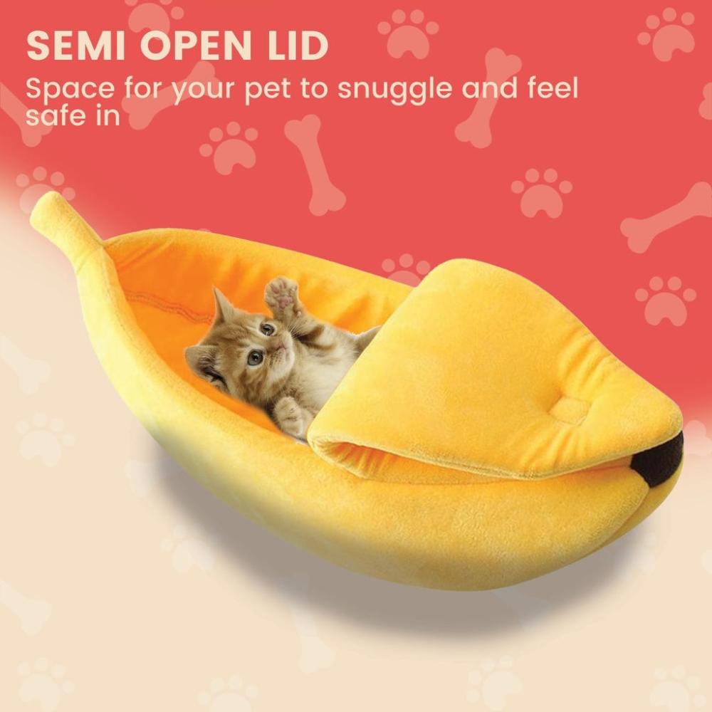 Soft Plush Banana Pet Bed - Extra Large (Yellow)