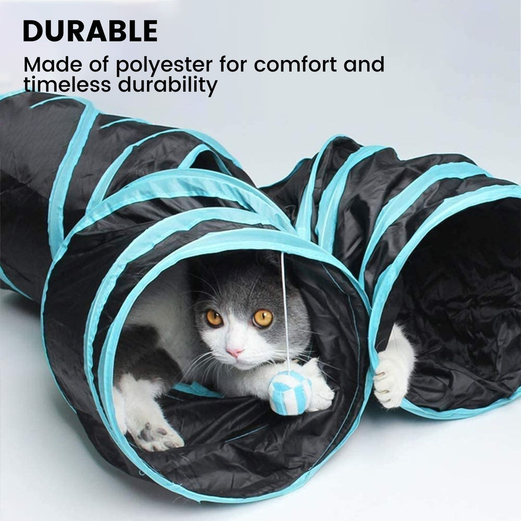 3 Spacious Way 4 Holes Cat Tunnel (Red)