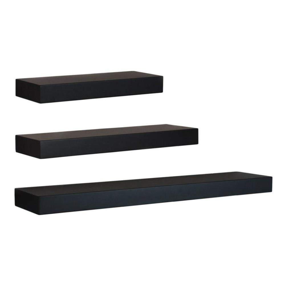 Versatile Floating Shelf Set of 3 - Black