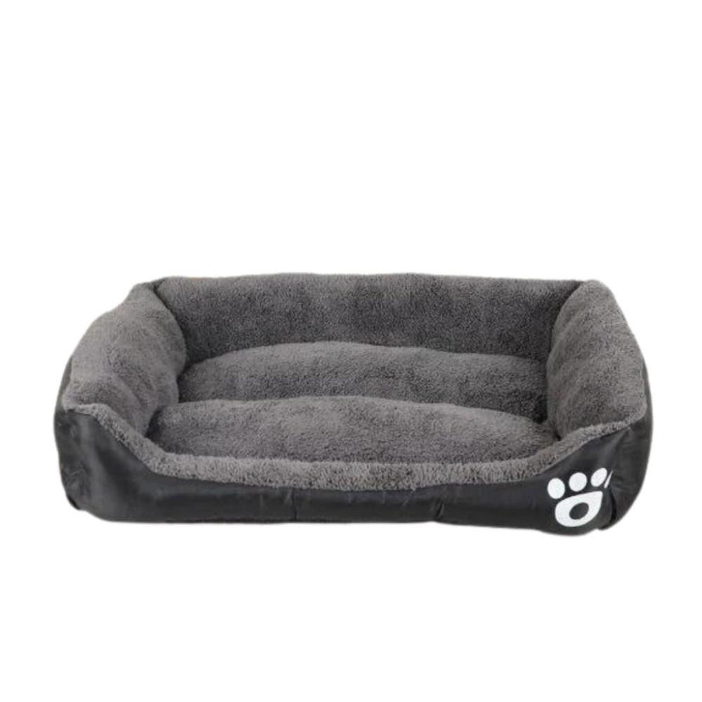 Washable Pet Bed Square XL Size Comfy - Black and Dark Grey