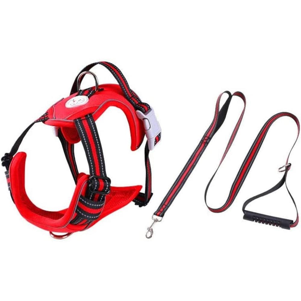 Adjustable Dog Harness Vest L Size (Red)