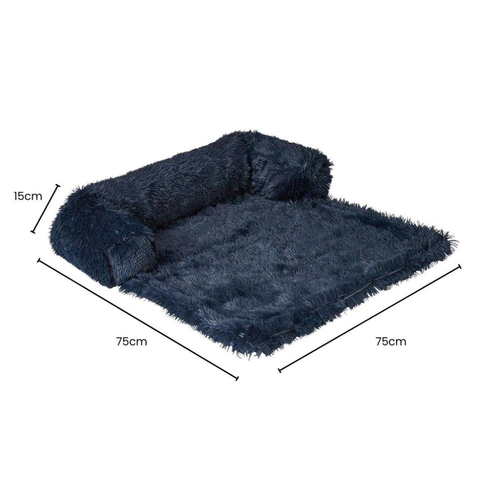 Pet Sofa Cover Soft with Bolster Small Size (Dark Blue)