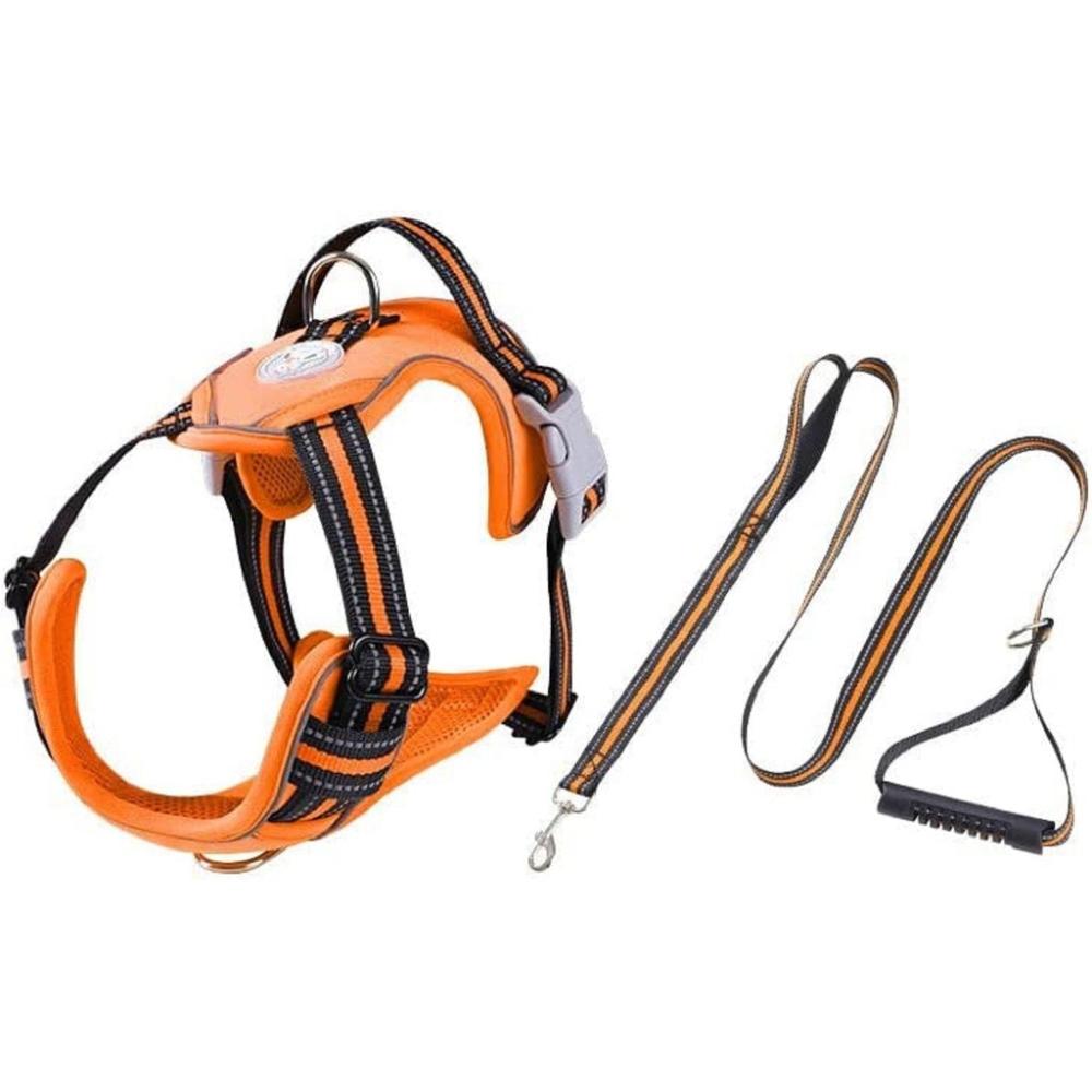 Adjustable Dog Harness Vest L Size (Orange)